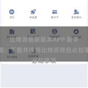 比特派最新版本APP 新手指南：下载并使用比特派钱包必知事项