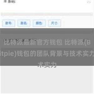 比特派最新官方钱包 比特派(Bitpie)钱包的团队背景与技术实力