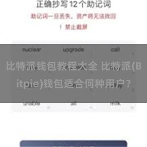 比特派钱包教程大全 比特派(Bitpie)钱包适合何种用户？