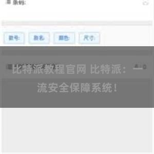 比特派教程官网 比特派：一流安全保障系统！